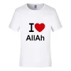 t shirt en coton à manches courtes allah pour hommes et femmes, streetwear islamique musulman, alhamdulillah, mode d'été