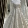 ciynsia personnalisé luxe paillettes perlée robe de mariée pour mariée col haut dubaï arabe hijab musulman robe de mariée robes de mariée