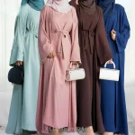 Abaya fibrHijab-Ensemble musulman assressenti, 2 pièces/ensemble, robe africaine de luxe, kimono marocain, caftan