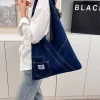 femmes grande capacité sac fourre tout simple solide femme shopper sac à bandoulière décontracté denim toile sacs de messager pour sacs à main de mode