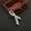 strass cristal ruban noir broche sensibilisation mélanome cancer funérailles épingle commémorative épinglette vintage deuil badge broche