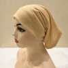 chapeaux à tube uni h065, turban musulman, couleur pure, hijabs intérieurs extensibles pour casquettes, prêt à porter, foulard sous le bonnet hijab pour femmes