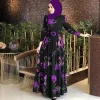 robe hijab à fleurs pour femmes musulmanes, tenue imprimée vintage, dubaï, turquie, islam arabe, caftan, maroc, ix