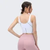 soutien gorge de sport absorbant les chocs pour femme, mi résistance, dos anti favorable, coussin de poitrine intégré, haut glacé nu, fitness d'été
