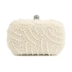 Pochette en perles pour femme, sac à main pour femme, sacs à main blancs, sacs de soirée pour fête, mariage, sac initié noir