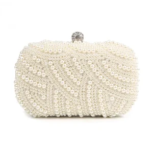 Pochette en perles pour femme, sac à main pour femme, sacs à main blancs, sacs de soirée pour fête, mariage, sac initié noir