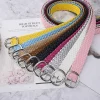 ceintures tressées de couleurs vives pour femmes, ornement de taille pour dames, sans trous, assorties à tout