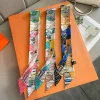 Écharpe longue pour femmes, ruban étroit, bandeau, foulard, poignée de sac, bandana, accessoires pour cravate de cheveux, 2024