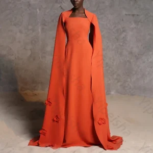 Robe de soirée trapèze élégante à fleurs 3D, longue robe de célébrité Sexy, exquise, robes de bal de haute qualité pour femmes, personnalisées