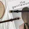ceinture en cuir pu rétro de style européen pour unisexe, boucle luxueuse, ceinture fine, idéale pour les jeans, les ceintures pour femmes et hommes