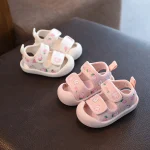 Sandales d&rsquo;été pour bébés filles, chaussures de plage, premiers pas pour nourrissons, sandales mignonnes et douces pour filles, rose, Beige, blanc