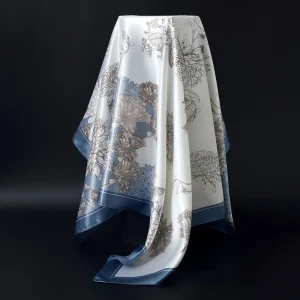 Nouveau foulard en soie 90 foulard carré haut de gamme sens pour les femmes polyvalent mode fausse soie écharpe légère luxe professionnel foulard H