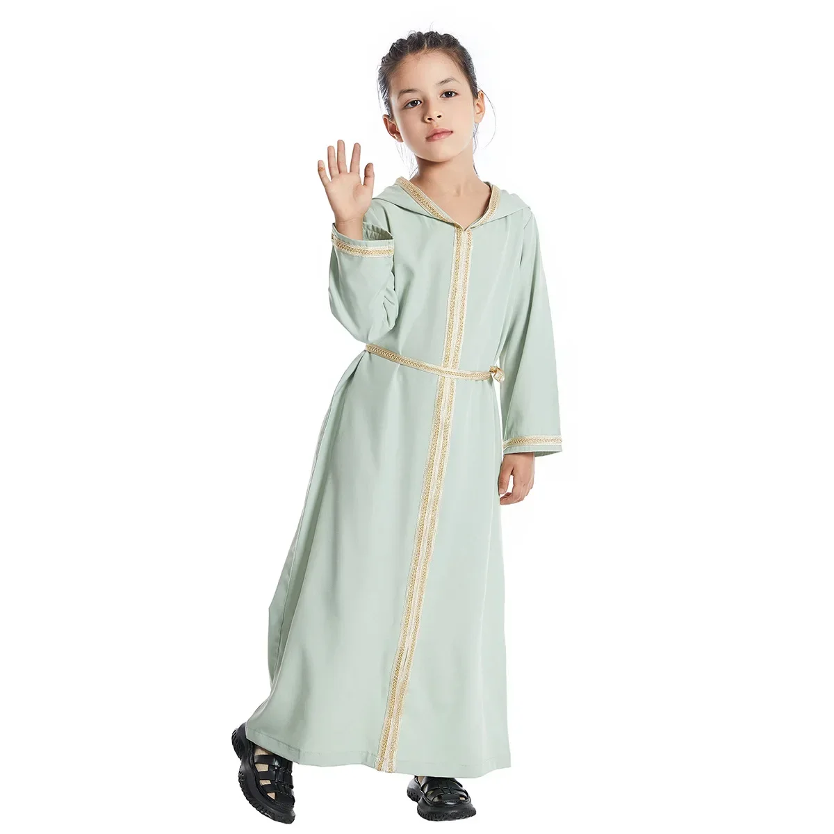 enfants filles musulmanes abaya prière à capuche longue robe maxi turquie caftan robe arabe dubaï islam maroc eid fête ramadan robe caftan