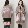 Écharpe châle sans manches épaissie pour femmes printemps automne offre spéciale de la saison nouveau style grand manteau de cape polyvalent style gothique...