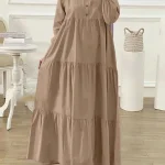 ZANZEA-Robe Longue Abaya pour Femme Musulmane, Manches sulf, Couleur Unie, Volants, Vêtement Islamique, Mode Automne