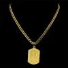 collier en acier inoxydable pour hommes et femmes, hip hop rock, arabe, projecan allah, document doré, islam, bijoux musulmans, jour, n3546s06