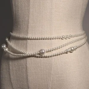 Chaîne de taille en Imitation de perles pour femmes, avec robe, sous-pull, multicouche, chaîne de taille en perles, chaîne de corps Simple pour femmes