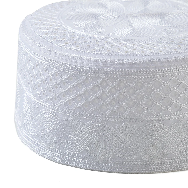 chapeaux de prière pour hommes musulmans, casquette brodée en coton, turban arabe saoudien, hijab, foulard juif, accessoires de prière islamique, nouvelle collection