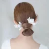 Épingles à cheveux en perles pour femmes, pinces à cheveux à fleurs blanches, accessoires de coiffure de mariée, vente en gros