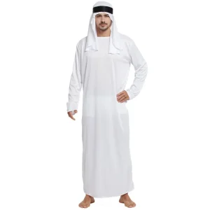 Robe Arabe à Manches sulfpour Homme, Tenue Musulmane du Moyen-Orient, Col Ras du Cou, Thobe de Dubaï, Longue Abaya avec Sangle de Sauna