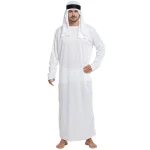 Tenues masculines arabe Uae Robe pour hommes manches longues arabe musulman moyen-orient col rond dubaï Thobe longue Abaya avec bandeau sangle