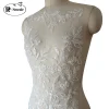 Robe de mariée 3D brodée de fleurs et de paillettes perlées, bricolage, coiffure de mariée, col en dentelle, Patch en tissu de dentelle