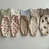 pantalons en coton biologique pour bébés, nouveau nés, automne, printemps, été, hiver, imprimé mignon, vêtements en mousseline douce, pantalons capris