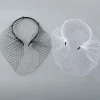 voile de bande de sauna élégant pour les mariées, masque de filet facial, accessoires de bijoux de cheveux, vêtements de mariage, cage à oiseaux, blanc, noir
