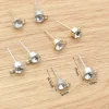 50 pièces 4/5/6mm strass broche boucle d'oreille résultats broches de base bouchons connecteur pour bricolage bijoux fabrication accessoires fournitures
