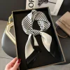 foulard carré en soie imprimé de luxe pour femmes, hijab, bandes de cheveux, foulard en satin, châle, ruban, bandeau, mode bandana