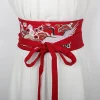 Ceinture large brodée pour femme, ceinture Boho, bande de taille en tissu, environnement pour robe