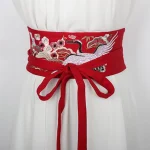 Ceinture large brodée pour femme, ceinture Boho, bande de taille en tissu, environnement pour robe