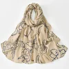 nouvelle ligne imprimé fleuri en mousseline de soie hijab écharpe longue serviette élégante femmes simple polyvalent léger respirant tête turban hijab pour les femmes