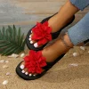 décoration pantoufles plates décontractées chaussures pour femmes diapositives nouvel été en plein air plage tongs mignon fleur sandales confortables