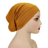 casquette hijab à bords larges et doubles points pour femme musulmane, Écharpe islamique de haute qualité, jersey modal, niken coton