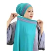turban hijab musulman avec chambre à air pour femme, sous Écharpe, chapeau, amira, tête ronde, prière islamique, côtelé, prêt à l'emploi, tiens imar, 2 pièces