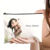 chic nom personnalisé unique vintage mignon sacs de maquillage floraux pour les filles pochette cosmétique trousse de toilette trousse à crayons sac à main de rangement de voyage
