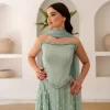 robe de soirée trapèze 2 pièces avec châle, perles élégantes, dubaï, arabie saoudite, longue robe formelle de bal de mariage pour femmes, personnalisée, 2025