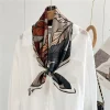 foulard 100% soie imprimé floral à l'encre, foulard 90 foulards en soie naturelle, châle pour accessoires vestimentaires à la mode