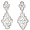 boucles d'oreilles pendantes en perles, bijoux de mariage esthétiques pour dames avec zircone brillante, accessoires magnifiques et gracieux