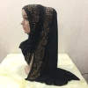 Écharpe en jersey doux avec pierres pour femme, hijab, châle islamique 600, hijab, haute qualité, h099