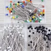 nouveau portable 100 pièces/ensemble bricolage rond perle tête broches couleurs mélangées droite quilting aiguilles bricolage couture artisanat broches avec boîte