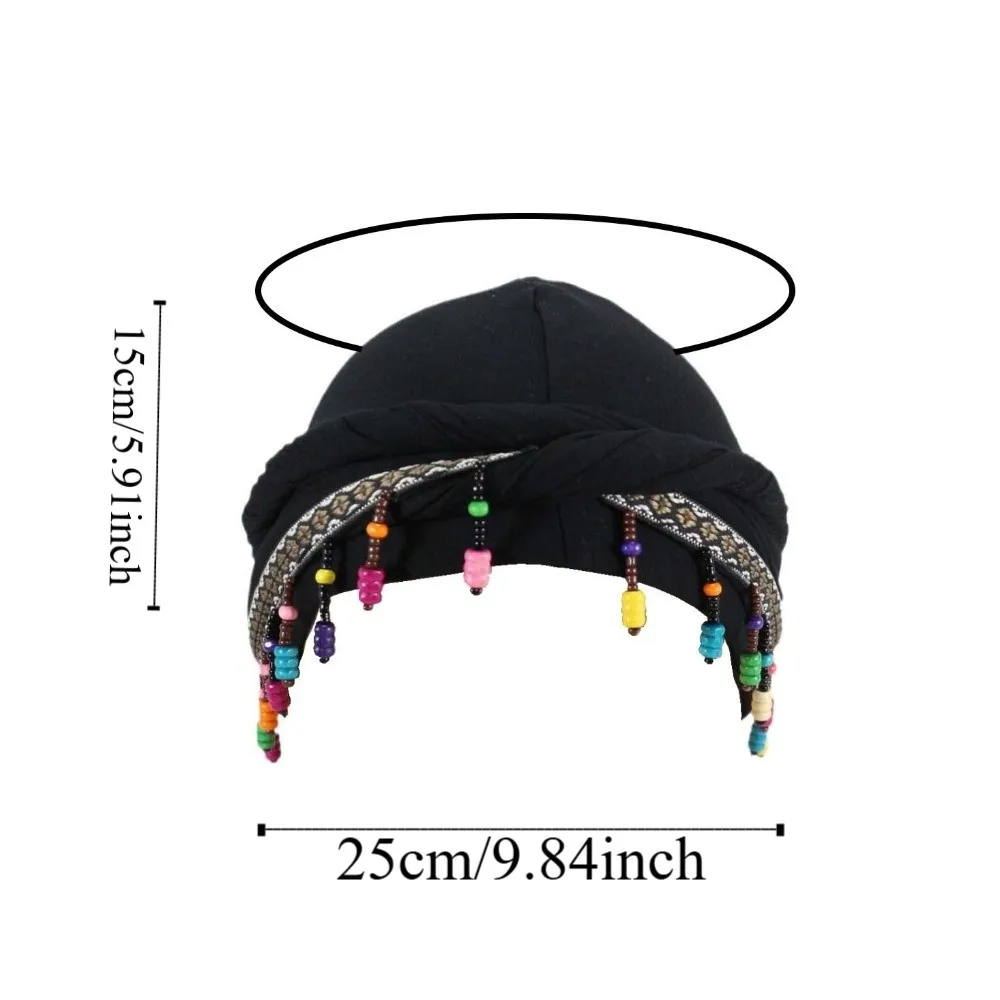 foulard élastique coloré perlé, hijab respirant, turban de queue imprimé, style indien hip hop, pré cravate, enveloppes de tête pour l'extérieur