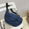 sac à bandoulière unisexe hip hop pour hommes et femmes, sac à main de voyage bum, poudres de téléphone, sac à bandoulière, sac de poitrine en denim, sacs initiés, mode