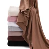 Ourlet Modal coton Jersey Hijabs pour femmes écharpe plaine longue châle musulman doux Turban cravate bandeau afrique bandeau Ramadan