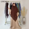 2025 nouveau plaine hijab femmes musulmanes modeste khimar été en mousseline de soie solide 3 couches turban femme dubaï turquie hijabs eid islam vêtements