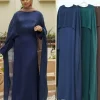 Abaya pour femmes musulmanes, ensemble de 2 pièces, longue robe arabe, châle, caftan, Islam Jalabiya, Ramadan, Maroc, Dubaï