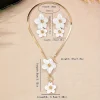 3 pièces/ensemble élégant fleur pendentif collier et boucles d'oreilles ensembles de bijoux pour femmes collier boucle d'oreille adapté pour les vacances de mariage