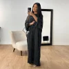 abaya en satin à rayures scintillantes pour femmes, robe de soirée musulmane de luxe, abayas turcs, vêtements islamiques, caftan de dubaï
