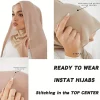 hijab amira en mousseline de soie pour femme, Écharpe de sauna du ramadan, simple, respirant, fin, doux, confortable, protection solaire instantanée